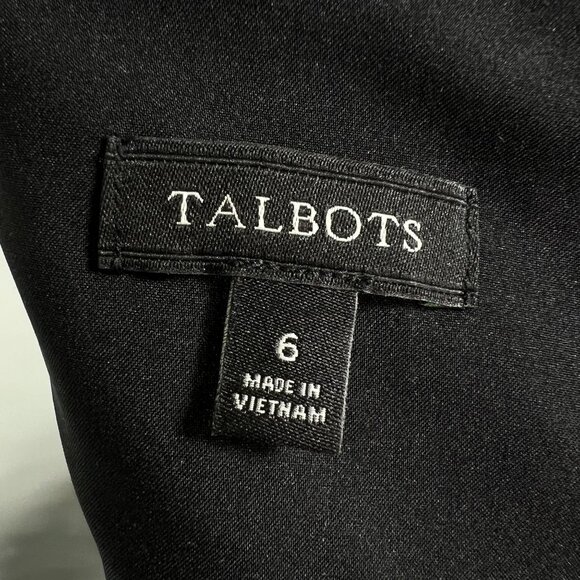 Talbots Womens 6 Tweed Black White Dress Raw Hem Houndstooth Old Money Office - Picture 14 of 16